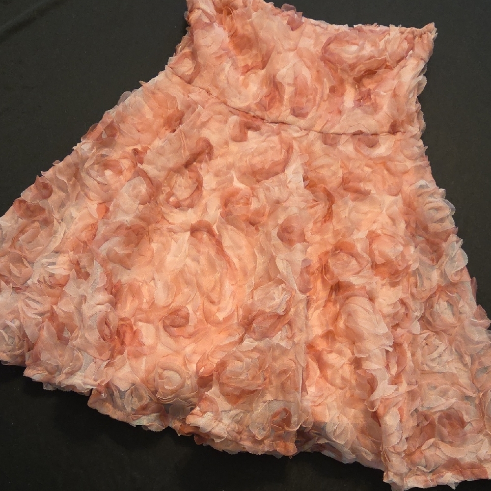 SHEIN Pink Chiffon Strapless Mini Dress